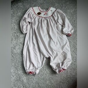 Little Bear Smocks Smocked Santa and Cookies along Bubble